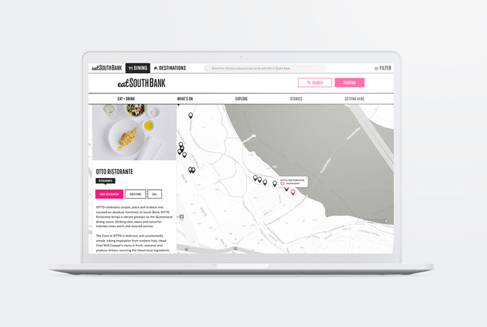 eatSouthBank Website Map